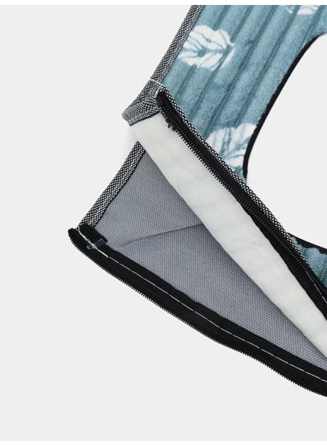 Double Layered Toilet Seat Cover With Zipper Universal Fit Soft And Comfortable Washable Reusable Toilet Cushion Thick, Lid Cover For Bathroom Hygiene Easy To Install Remove And Clean (Sky Blue) - Image 3