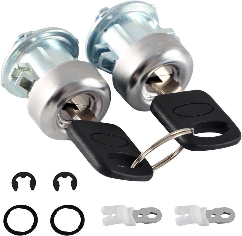 KPALAG 1 Pair of Door Lock Cylinder with Keys Set Compatible with Ford F150 F250 F350 F450 F550 Super Duty Excursion Explorer Freestar Lincoln Blackwood Mercury Monterey Replace#:7C3Z-1521990-A - Image 1