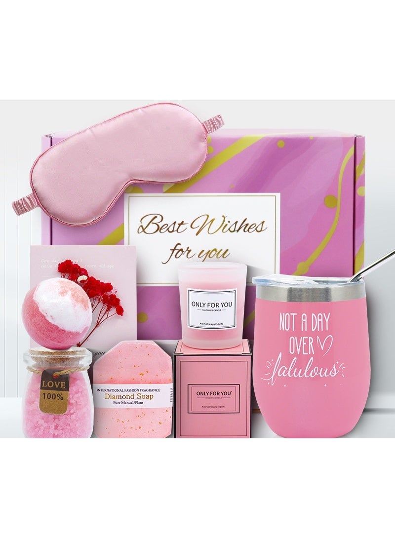 Gifts Basket for Women - Birthday Gift Box Set Contains 7 Items Inspirational Gift,Relaxing Spa Care Package for Women Friendship,Friend Gifts for Women - Image 1