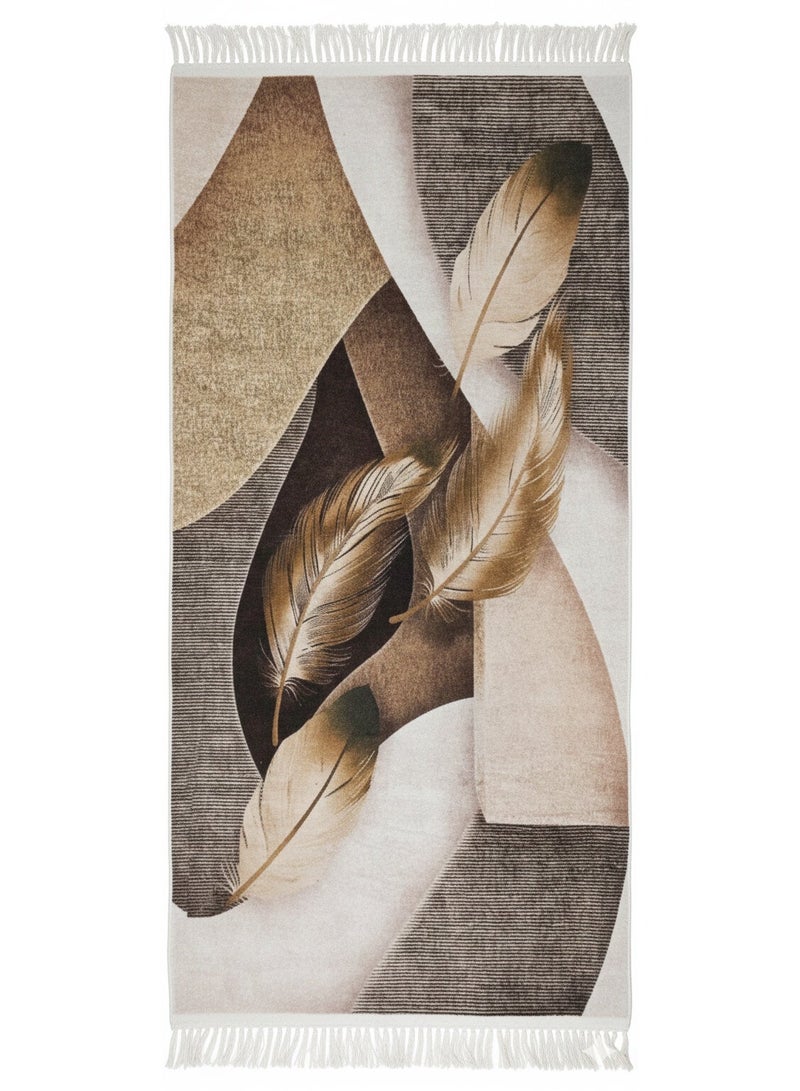 بديل سجاد مودرن بتصميم كلاسيكي 3D - ظهر منقط مانع للانزلاق - مقاس 160×230 سم - ألوان متعددة (بني وبيج) - Image 2