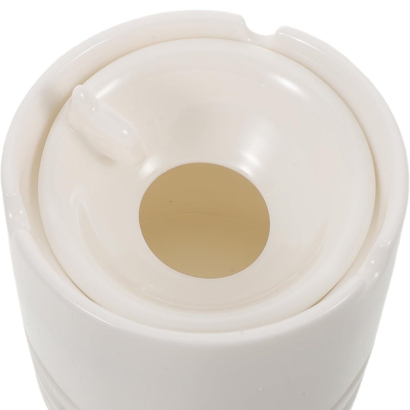 Ceramic Smokeless Ashtray with Lid Windproof Round Porcelain Ash Holder for Outdoor Patio Balcony - Image 4