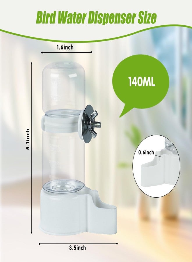 BWOGUE 2PCS Automatic Bird Water Dispenser, 4.73 Fl Oz Parakeet Water Dispenser for Cage No Mess Suspended Bird Water Feeder for Cockatiel Budgie Conure Lovebirds - Image 2