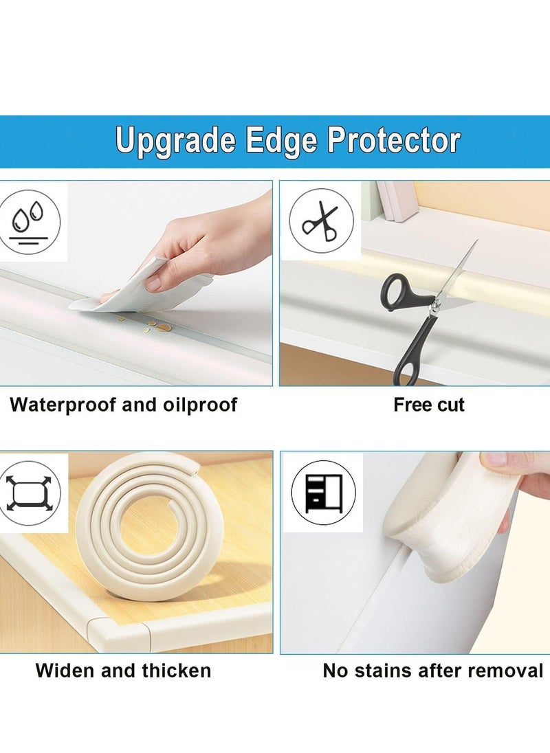 HomarKet - 5 Meters Baby Safety Corner Guard, Table Edge Corner Protector Strip for Kids, Baby Proofing Foam for Furniture Edges & Corner Guard Cushion Set Child Protection Bumper Strip with 8 Corners (White) - Image 1