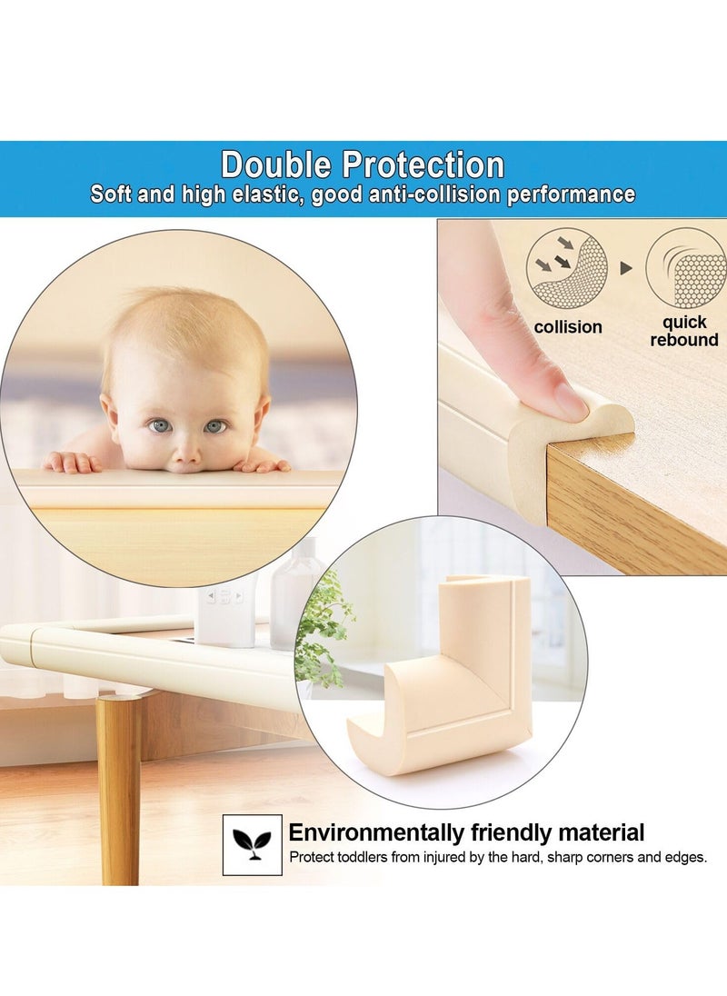 HomarKet - 5 Meters Baby Safety Corner Guard, Table Edge Corner Protector Strip for Kids, Baby Proofing Foam for Furniture Edges & Corner Guard Cushion Set Child Protection Bumper Strip with 8 Corners (White) - Image 1