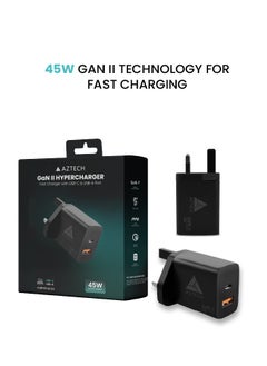 شاحن حائط AZTECH HyperCharger 45W GaN II ثنائي المنفذ مع منافذ USB-A وUSB-C | AZTG2HC-45W - pzsku/ZC1092A0BBBF25C0C89A1Z/45/_/1740376924/9c75d501-0330-4101-82e7-9f6b246de7c6