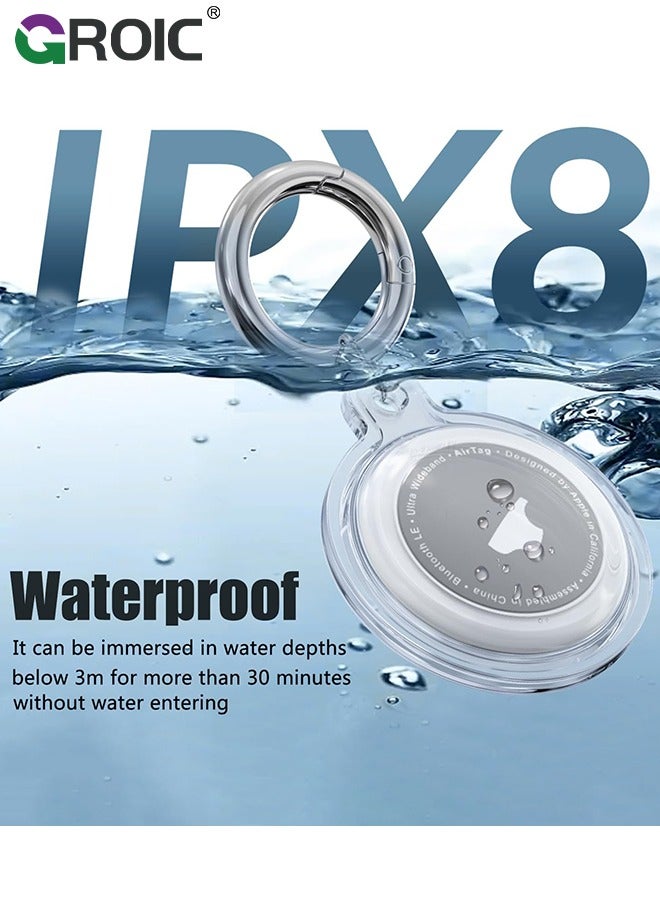 GROIC [6 Pack] Airtag Keychain for Apple Air Tag Holder IPX8 Waterproof  Drop Shockproof Protective Cover Case Scratch Resistant for Pets, Dog, Keys, Cat, Luggage  - Image 3