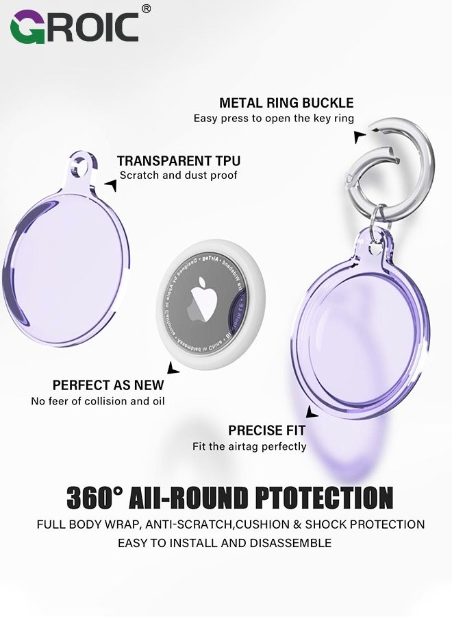 GROIC [6 Pack] Airtag Keychain for Apple Air Tag Holder IPX8 Waterproof  Drop Shockproof Protective Cover Case Scratch Resistant for Pets, Dog, Keys, Cat, Luggage  - Image 2