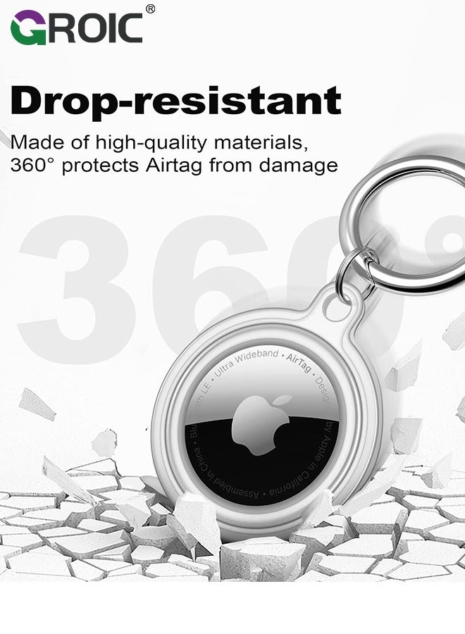 GROIC [6 Pack] Airtag Keychain for Apple Air Tag Holder IPX8 Waterproof  Drop Shockproof Protective Cover Case Scratch Resistant for Pets, Dog, Keys, Cat, Luggage  - Image 4