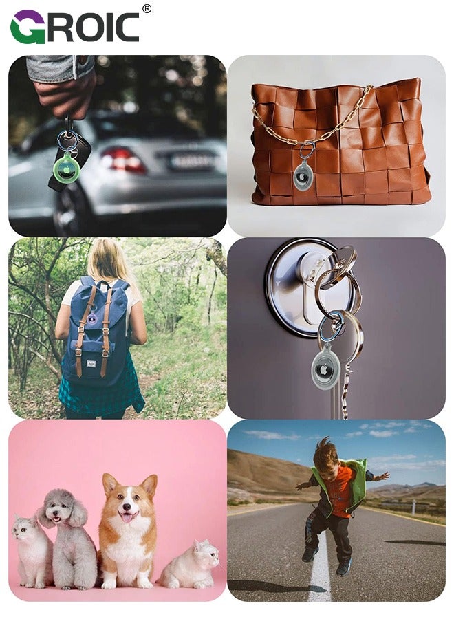 [6 Pack] Airtag Keychain for Apple Air Tag Holder IPX8 Waterproof  Drop Shockproof Protective Cover Case Scratch Resistant for Pets, Dog, Keys, Cat, Luggage