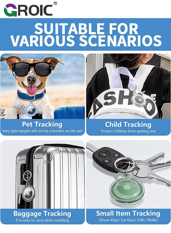 [6 Pack] Airtag Keychain for Apple Air Tag Holder IPX8 Waterproof  Drop Shockproof Protective Cover Case Scratch Resistant for Pets, Dog, Keys, Cat, Luggage