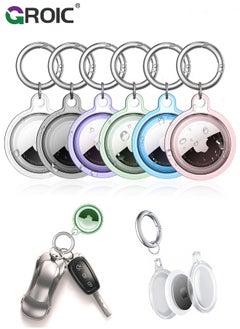 GROIC [6 Pack] Airtag Keychain for Apple Air Tag Holder IPX8 Waterproof  Drop Shockproof Protective Cover Case Scratch Resistant for Pets, Dog, Keys, Cat, Luggage  - Image 1