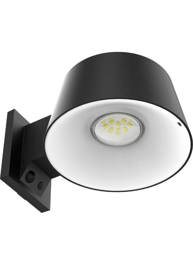DANUBE HOME Milano Galaxy Solar Wall Light Durable Abs+Pc Black Finish With 3000K Color Temperature Out Door Wall-Light Fixture Outdoor Lighting For Gardens, Patios, & Pathways - 16X11X21Cm 