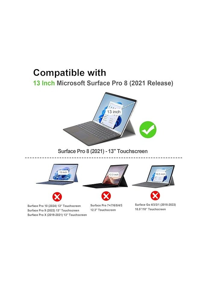 FINTIE Case for Microsoft Surface Pro 8 13 Inch 2021 - Slim Hard Protective Case Cover Multi-Angle Pouch Compatible with Keyboard Type Cover, Black - Image 2