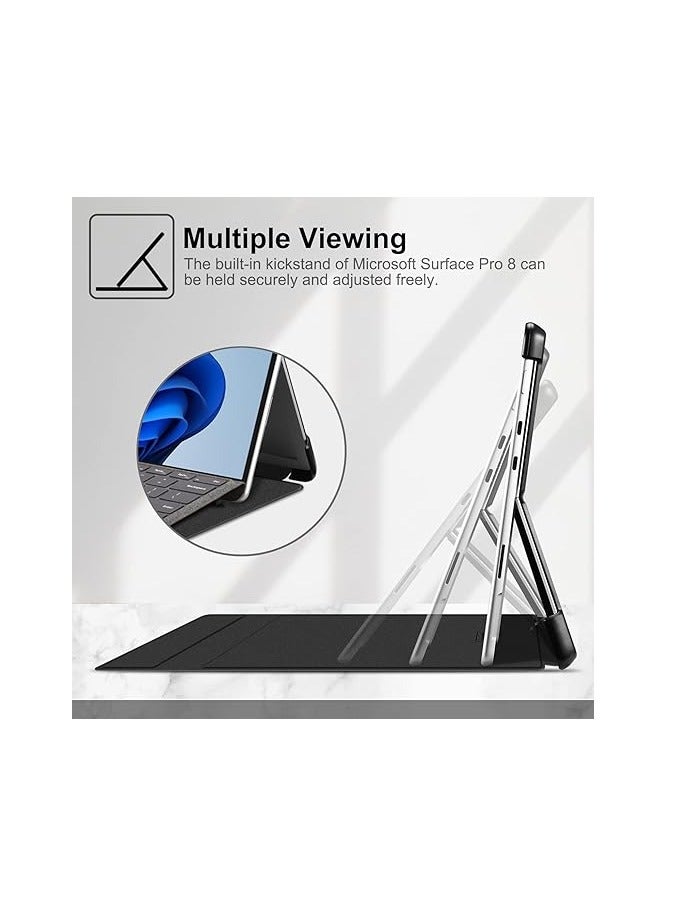 FINTIE Case for Microsoft Surface Pro 8 13 Inch 2021 - Slim Hard Protective Case Cover Multi-Angle Pouch Compatible with Keyboard Type Cover, Black - Image 4