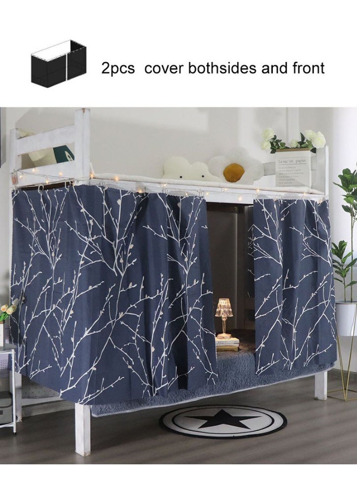 FASHION HOME ستارة سرير بطابقين 2 قطعة قماش مظلل أسود للطلاب الجامعيين في المنزل - Image 1