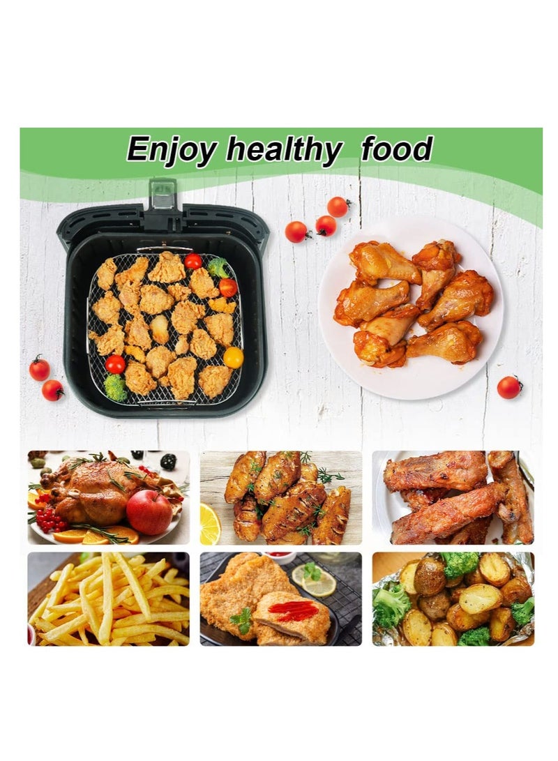 8 inch Air Fryer Rack, Square Stainless Steel Dehydrator Rack, Air Fryer Basket Tray, Air Fryer Accessories Dishwasher Safe Fit for Oven, Compatible with Most Air Fryer - Image 4