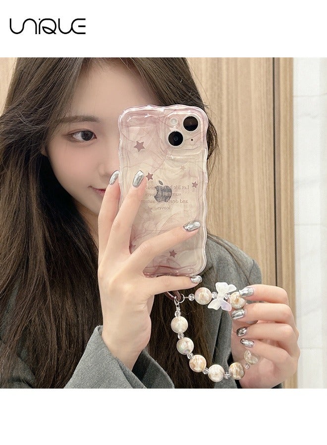 Unique Compatible with iPhone 15 Cases, Gradient Purple Cases, Star Cases, Sleek and Simple Cases - TPU Drop Protection - With Lanyard - Image 1