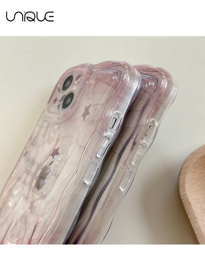 Unique Compatible with iPhone 15 Cases, Gradient Purple Cases, Star Cases, Sleek and Simple Cases - TPU Drop Protection - With Lanyard - Image 2