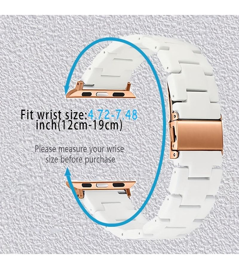 Resin Rose Shell 2pcs Set White Watch Screen Protective Case With Rose Golden Frame Impact Resistant Scratch Proof PC Hard Material Cover 40mm - Image 2