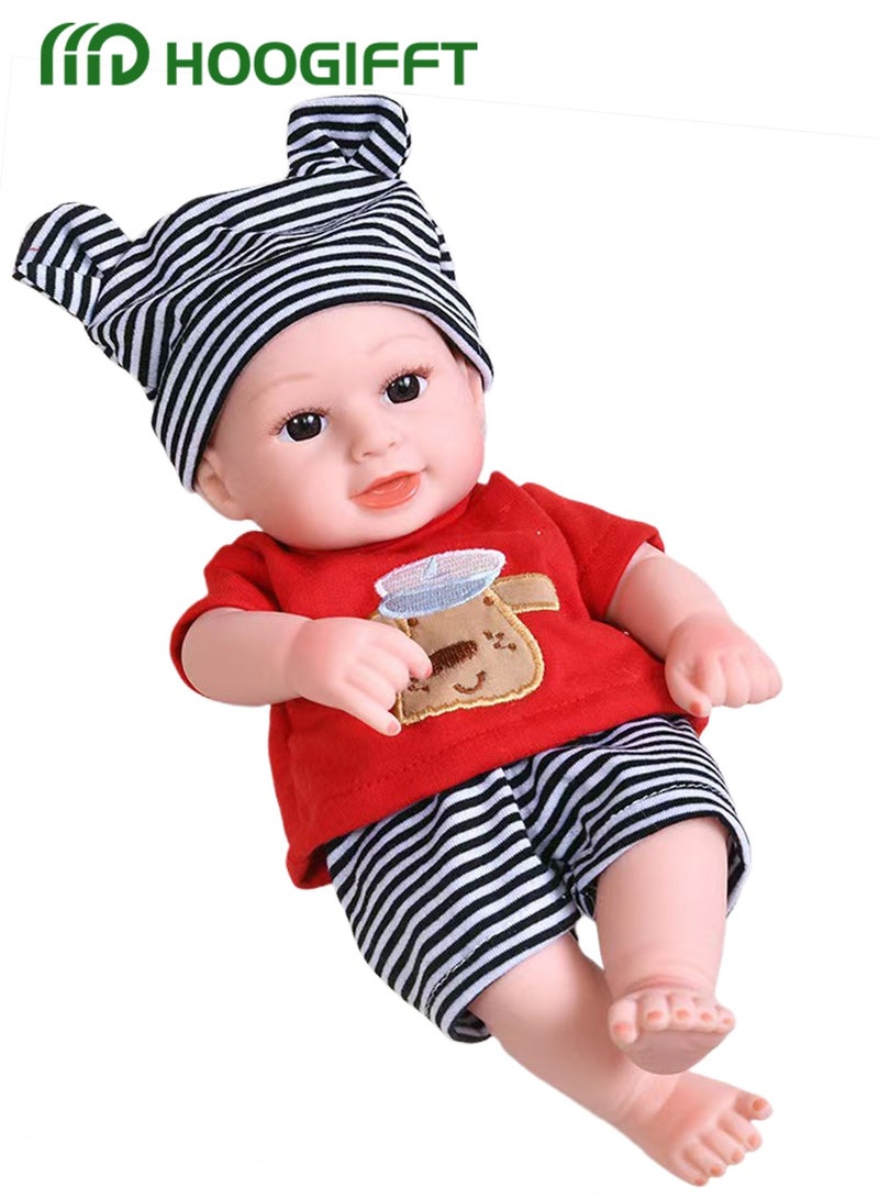 HOOGIFFT 11inch Girl Soft Body Silicone Realistic Baby Doll, Reborn Baby Dolls Lifelike Newborn Dolls, 3D Simulation Collection Baby Doll with Red Cloths - Image 2