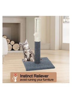 gluckluz Cat Scratching Post Made of Sisal Rope with Hanging Toy Suitable for Small and Large Cats and Suitable for Protecting Furniture from Scratching by Gluckluz Grey  - Image 3