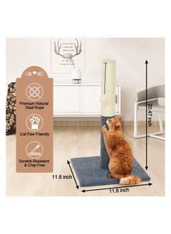 gluckluz Cat Scratching Post Made of Sisal Rope with Hanging Toy Suitable for Small and Large Cats and Suitable for Protecting Furniture from Scratching by Gluckluz Grey  - Image 5