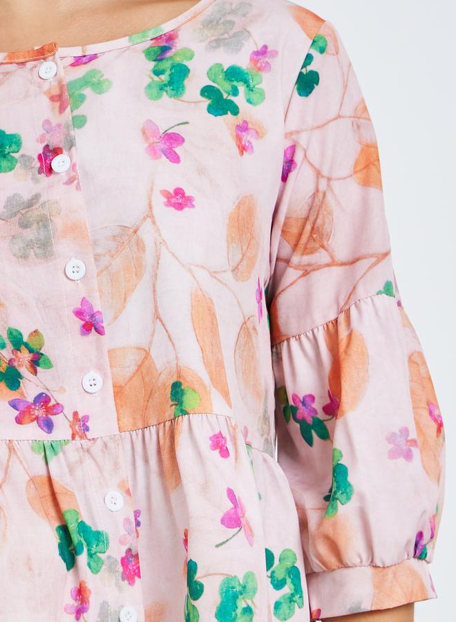 Take Two Women Floral Print 3/4 Sleeve Top - Image 3