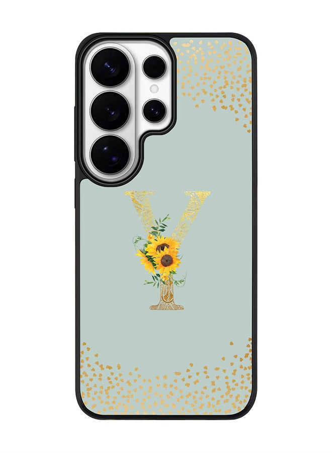 For Samsung Galaxy S26 Ultra Case, [Compatible with MagSafe] Slim Magnetic cover Phone Case - Custom Floral Monogram - Y  (Light Grey )