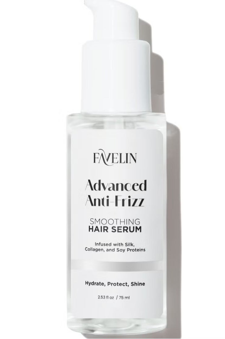 Advanced Anti-Frizz Hair Serum | Infused with Silk, Collagen & Soy Proteins | Triple Protection Against Frizz, Heat & Dryness | 75 ml