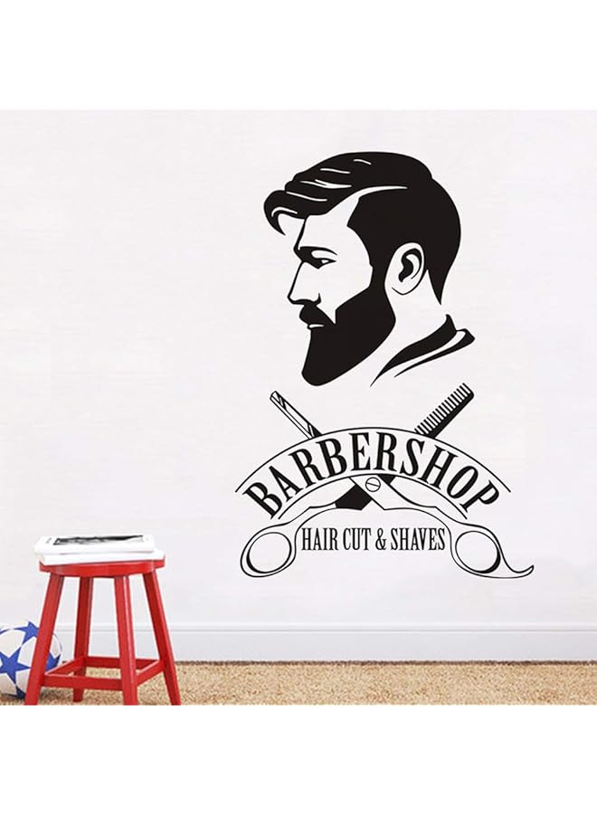 erorex Wall Decal Barber Shop Haircut Shaves Hair Salon Logo Stickers Mural Large Decor Black - Image 3