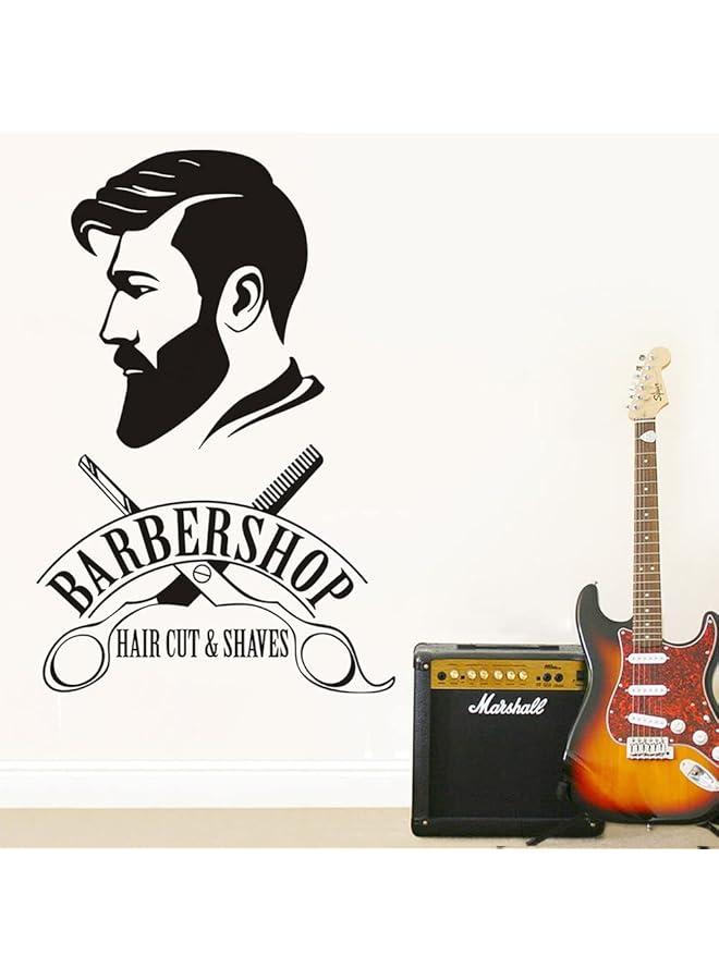erorex Wall Decal Barber Shop Haircut Shaves Hair Salon Logo Stickers Mural Large Decor Black - Image 4