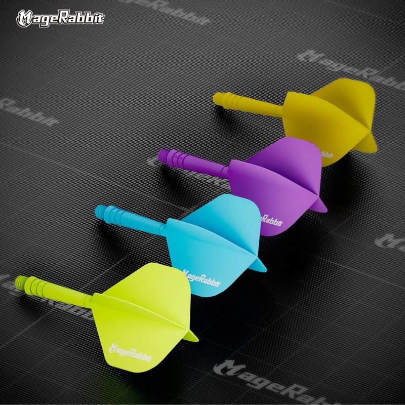 MageRabbit One Piece Dart Flights Sets,12Pcs with 4 Colors Standard Shaped Dart Flights for Soft and Steel Tip Darts, Darts Flights Kit,All in One Moulded Dart Flight & Stem - Image 2
