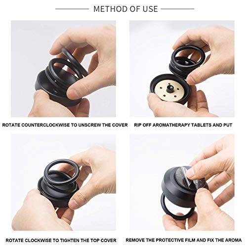 LNT Solar Perfume Double Ring Rotating Fragrance Auto Pearl-Organc Air Freshener Oil for Car (BLACK) - Image 5