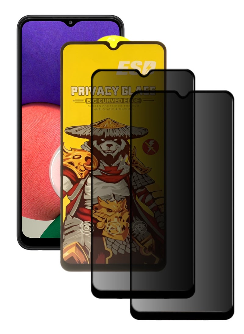 ESD 2 Pieces Tempered Dustproof Privacy Glass Screen Protector Compatible For Samsung Galaxy A22 5G - Image 1
