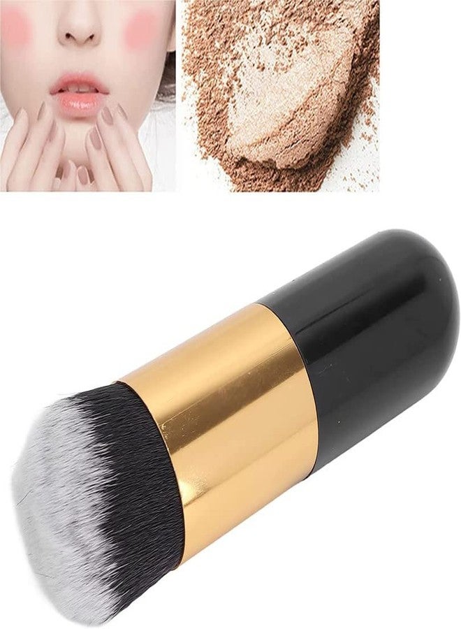 RECTYO GALLERY 1pc Professional Makeup Brush Flat Large Round Head Foundation Brush Soft Bristle Powder Cream Brush Portable Cosmetics Blender(BLACK) - Image 3