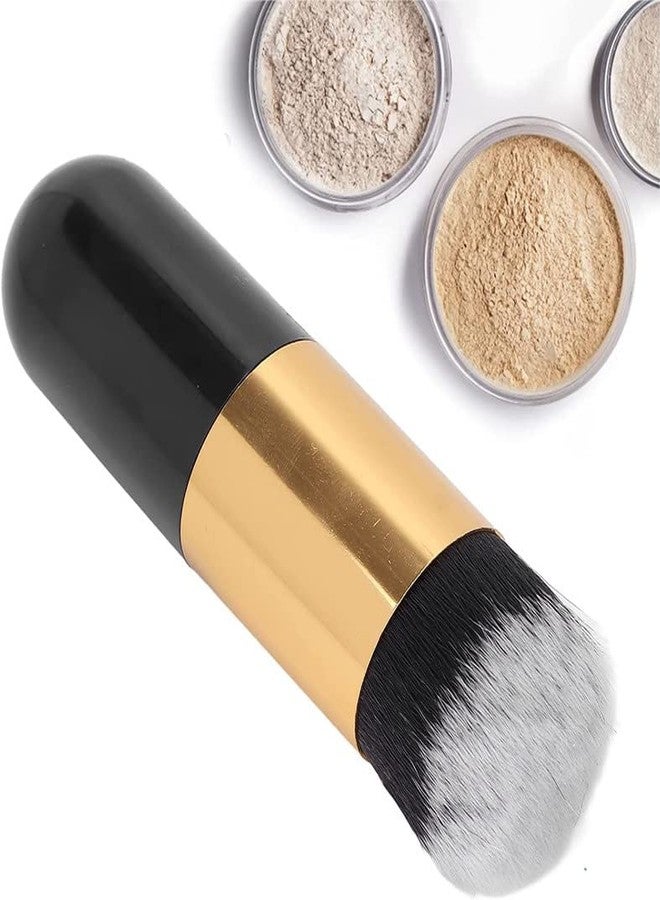 RECTYO GALLERY 1pc Professional Makeup Brush Flat Large Round Head Foundation Brush Soft Bristle Powder Cream Brush Portable Cosmetics Blender(BLACK) - Image 4
