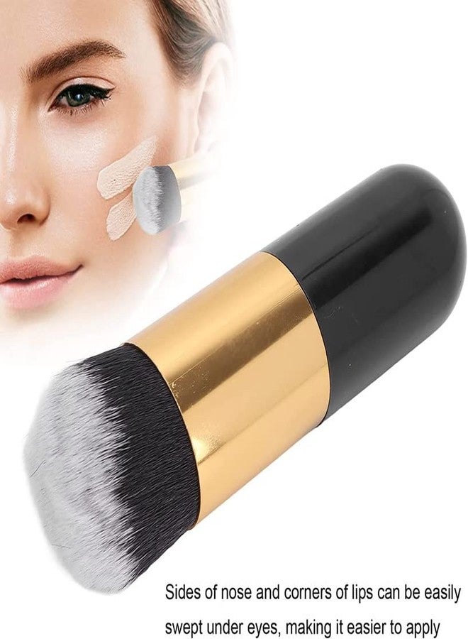 RECTYO GALLERY 1pc Professional Makeup Brush Flat Large Round Head Foundation Brush Soft Bristle Powder Cream Brush Portable Cosmetics Blender(BLACK) - Image 5