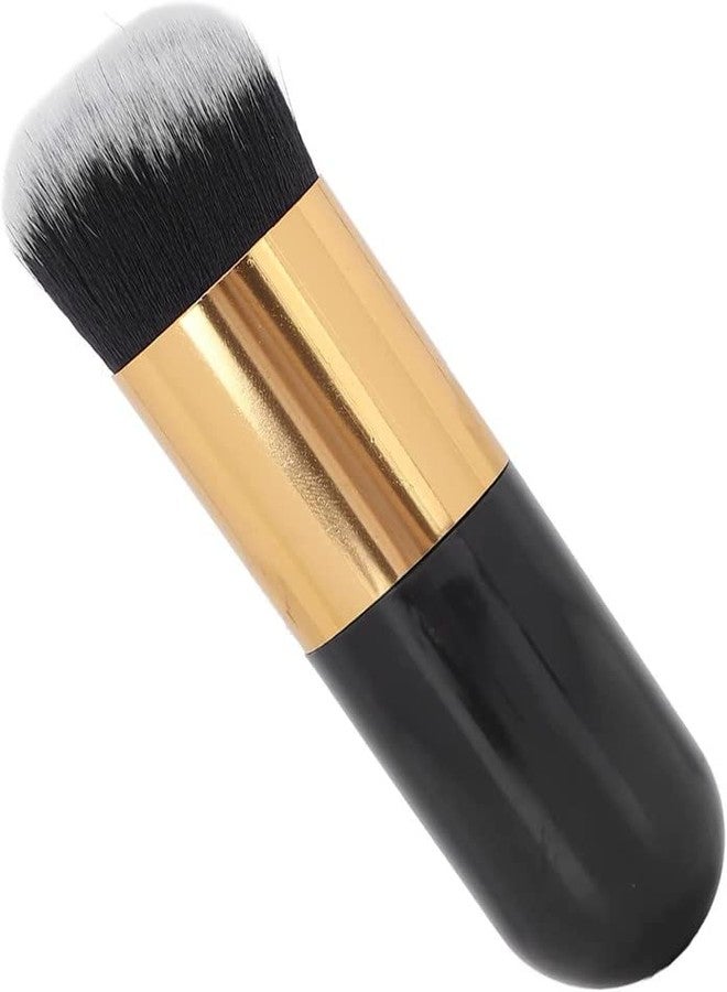 RECTYO GALLERY 1pc Professional Makeup Brush Flat Large Round Head Foundation Brush Soft Bristle Powder Cream Brush Portable Cosmetics Blender(BLACK) - Image 1