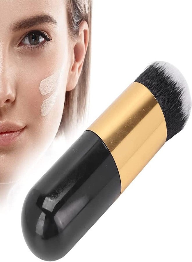 RECTYO GALLERY 1pc Professional Makeup Brush Flat Large Round Head Foundation Brush Soft Bristle Powder Cream Brush Portable Cosmetics Blender(BLACK) - Image 2