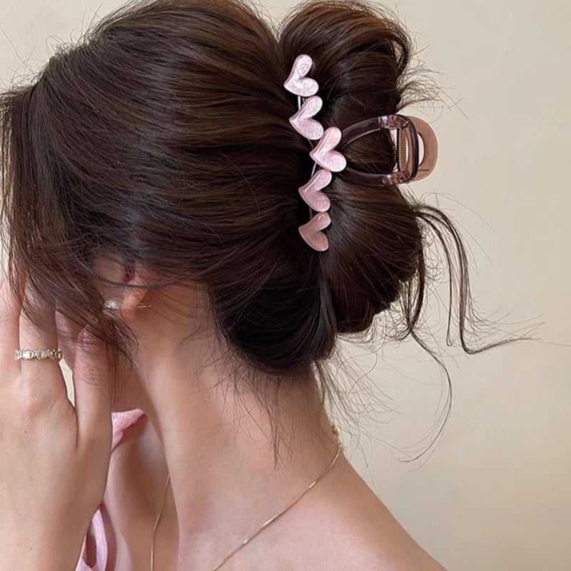 S.A.V.I SAVI Stylish Nude Pink HeartShaped Hair Clip  Trendy Hair Clutch for Women  Girls  Elegant Hair Accessory for Ponytails  Updos  Durable Design - Image 4