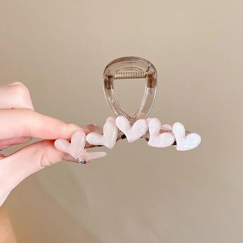S.A.V.I SAVI Stylish Nude Pink HeartShaped Hair Clip  Trendy Hair Clutch for Women  Girls  Elegant Hair Accessory for Ponytails  Updos  Durable Design - Image 5