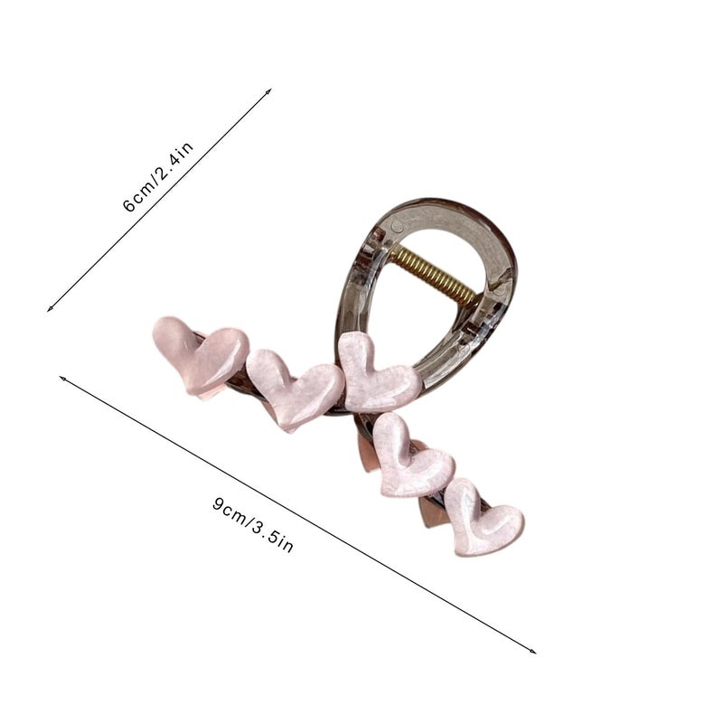 S.A.V.I SAVI Stylish Nude Pink HeartShaped Hair Clip  Trendy Hair Clutch for Women  Girls  Elegant Hair Accessory for Ponytails  Updos  Durable Design - Image 2