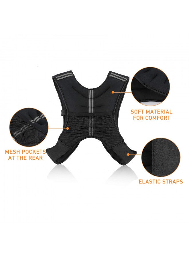 ZELUS ZELUS Weighted Vest, 6lb/8lb/12lb/16lb/20lb/25lb/30lb Weight Vest with Reflective Stripe for Workout, Strength Training, Running, Fitness, Muscle Building, Weight Loss, Weightlifting (20 lb, Black)  - Image 4