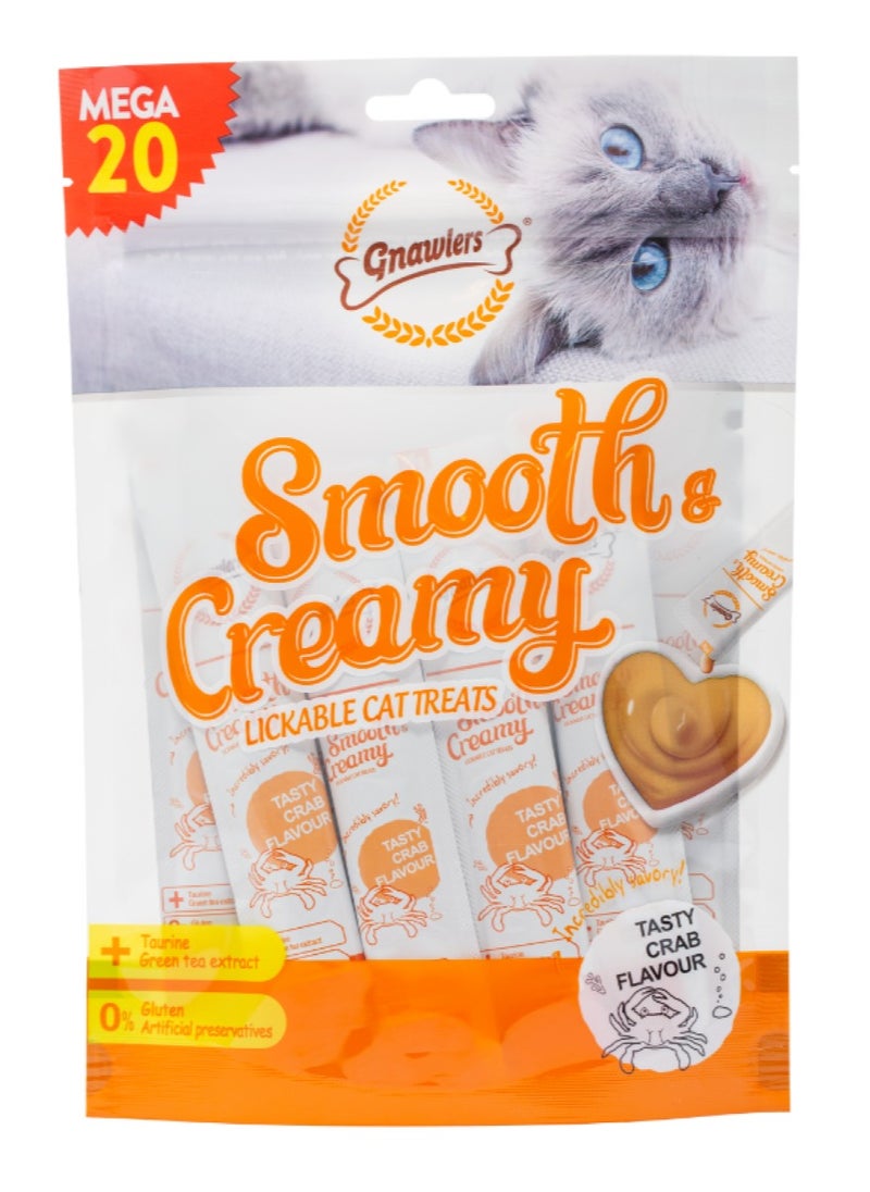 Gnawlers - Gnawlers Smooth & Creamy Lickable Cat Treats (20pcsx15g) - Crab - Image 1