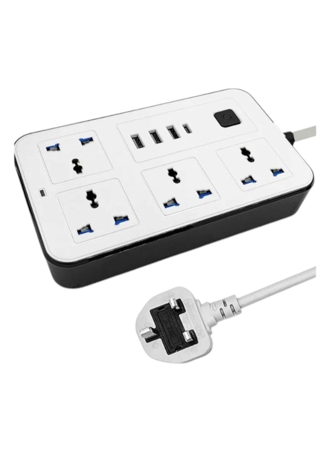 Generic Extension Socket with 4 Power Socket and 3 USB Slots, 4 Way ...