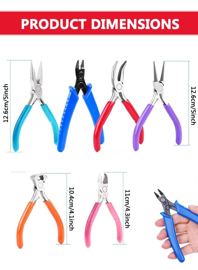 HOOTO Jewelry Making Tools Kit: 6pc Set, Including Needle Round Nose, Wire Cutters, Crimper & End Nippers for Beading & Craft - Image 3