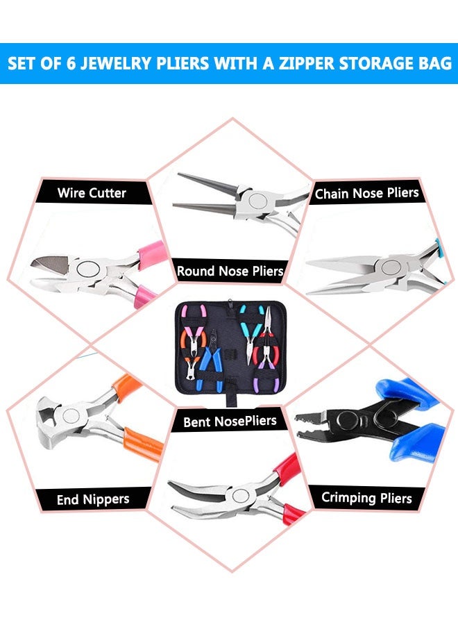 HOOTO Jewelry Making Tools Kit: 6pc Set, Including Needle Round Nose, Wire Cutters, Crimper & End Nippers for Beading & Craft - Image 5