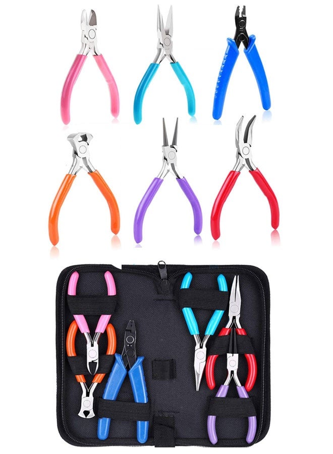 HOOTO Jewelry Making Tools Kit: 6pc Set, Including Needle Round Nose, Wire Cutters, Crimper & End Nippers for Beading & Craft - Image 1