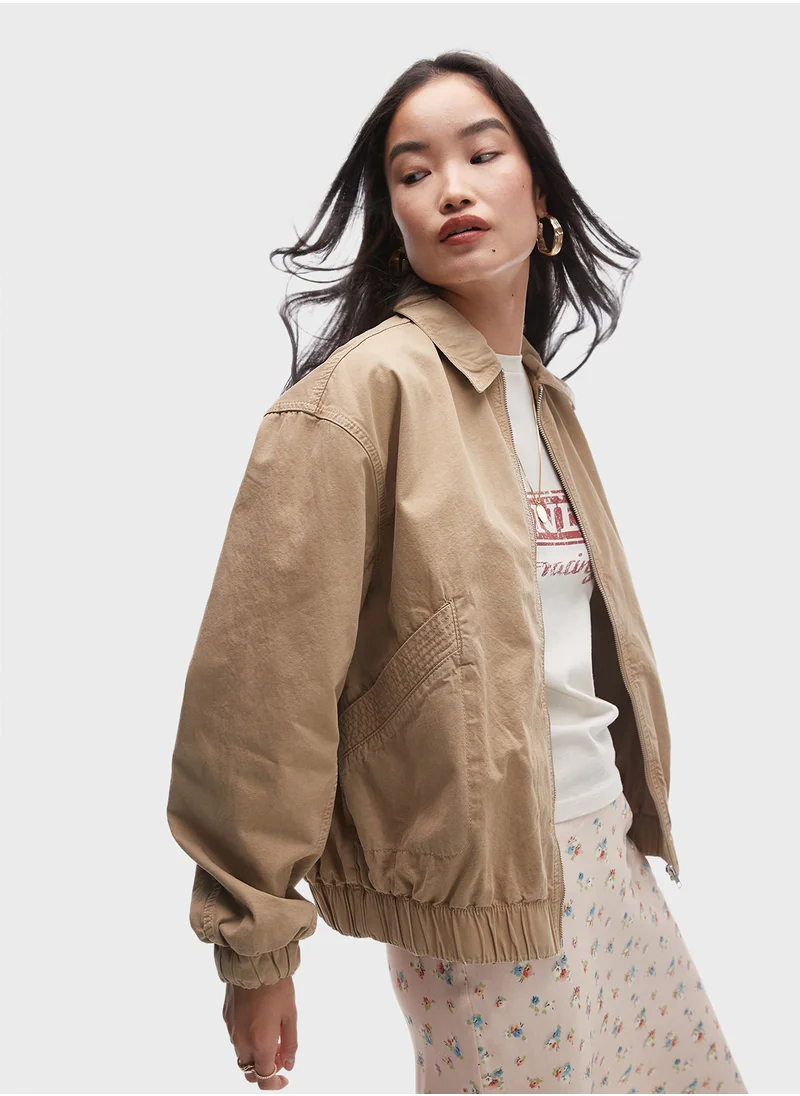 TOPSHOP Pocket Detail Bomber Jacket