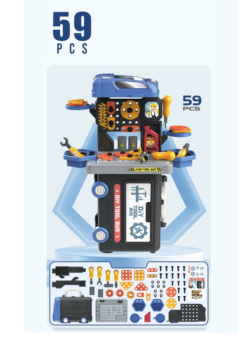 BOWA 59 Pcs Multifunction Tool Set Playset in Bus Theme for Kids  - Image 5